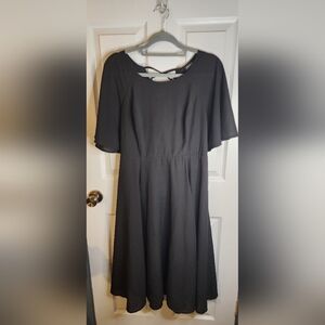 Torrid Black A-Line Midi Dress with Flutter Sleeves